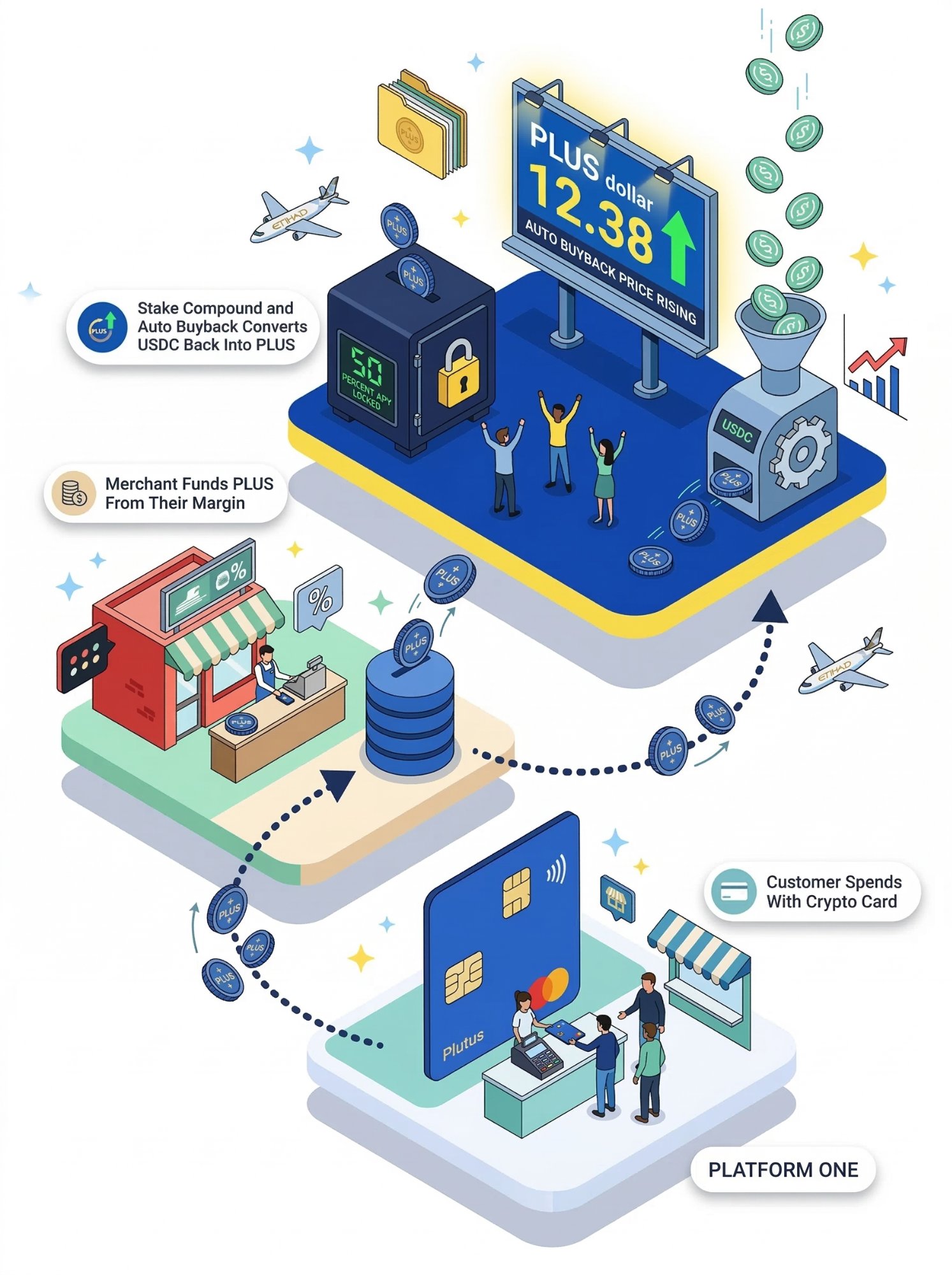 PlusMore economic engine flow